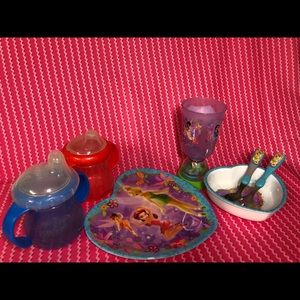 Toddler Bundle - Tinkerbell Dinnerware and Nuby sippy cups.